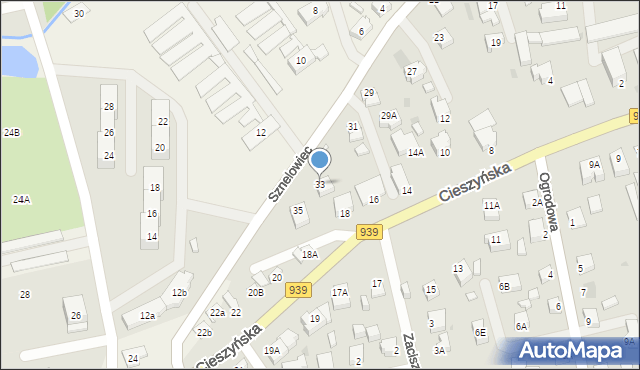 Pszczyna, Sznelowiec, 33, mapa Pszczyny