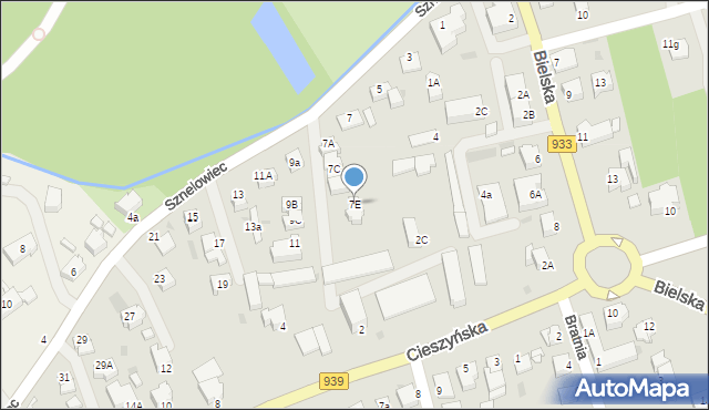 Pszczyna, Sznelowiec, 7E, mapa Pszczyny