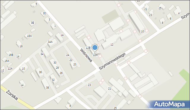 Pszczyna, Szymanowskiego Karola, 12A, mapa Pszczyny