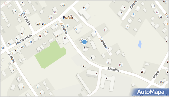 Puńsk, Szkolna, 7, mapa Puńsk