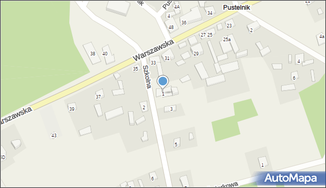 Pustelnik, Szkolna, 1, mapa Pustelnik