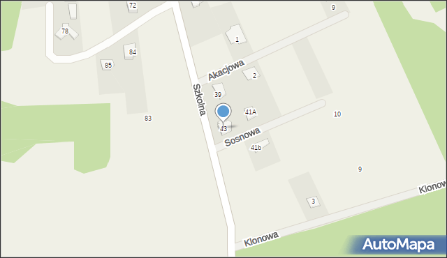 Pustelnik, Szkolna, 43, mapa Pustelnik