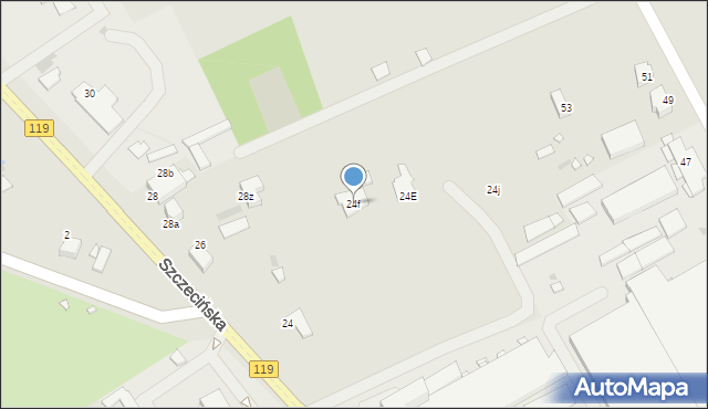 Pyrzyce, Szczecińska, 24f, mapa Pyrzyce