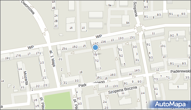 Pyskowice, Szopena, 7/3, mapa Pyskowice