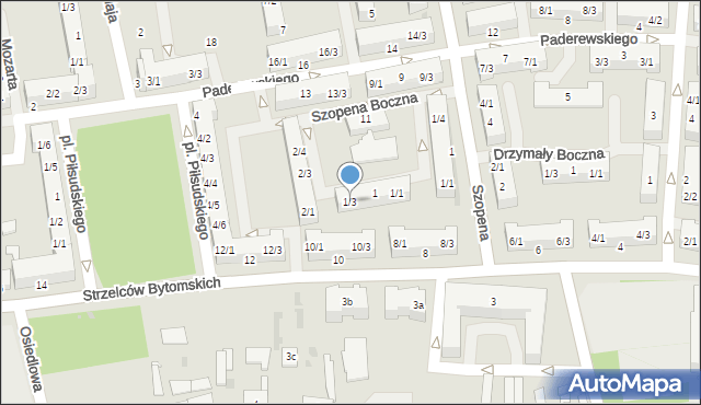 Pyskowice, Szopena Boczna, 1/3, mapa Pyskowice