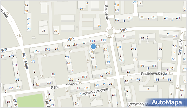 Pyskowice, Szopena Boczna, 5/3, mapa Pyskowice