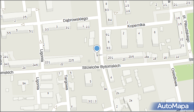 Pyskowice, Szpitalna, 7, mapa Pyskowice