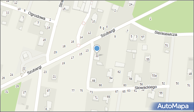 Pysznica, Szubargi Władysława, ks., 11, mapa Pysznica