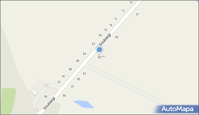 Pysznica, Szubargi Władysława, ks., 61, mapa Pysznica