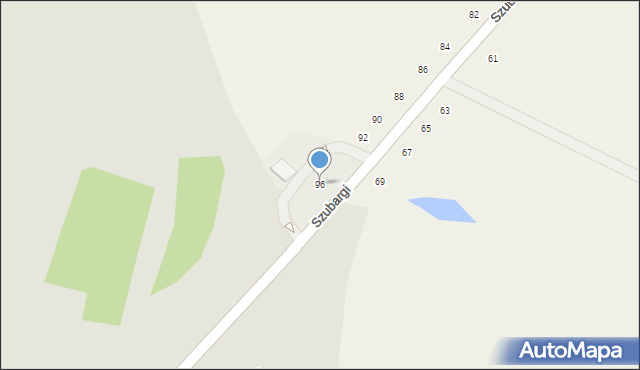 Pysznica, Szubargi Władysława, ks., 96, mapa Pysznica