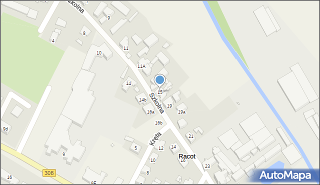 Racot, Szkolna, 15, mapa Racot