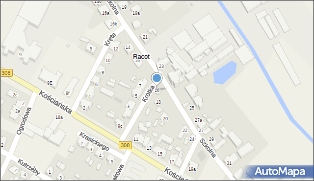 Racot, Szkolna, 16, mapa Racot