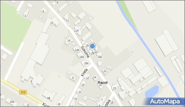 Racot, Szkolna, 19, mapa Racot