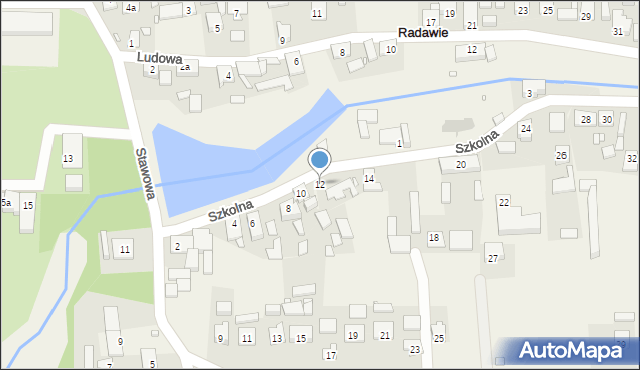 Radawie, Szkolna, 12, mapa Radawie