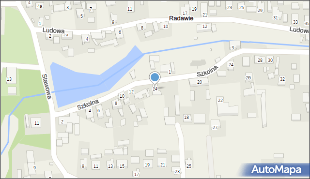 Radawie, Szkolna, 14, mapa Radawie