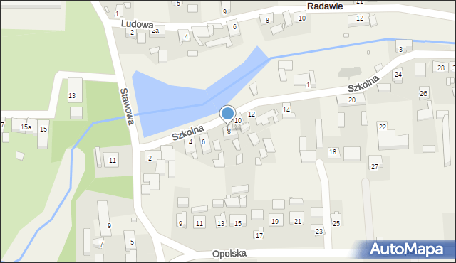 Radawie, Szkolna, 8, mapa Radawie