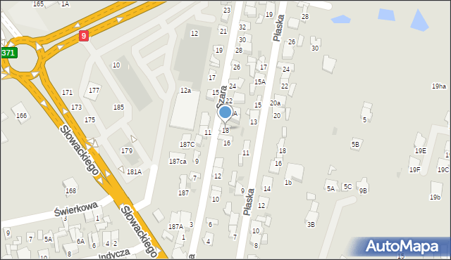 Radom, Szara, 18, mapa Radomia