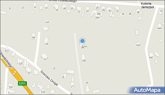 Radom, Szeroka Droga, 19C, mapa Radomia