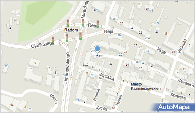 Radom, Szwarlikowska, 25A, mapa Radomia