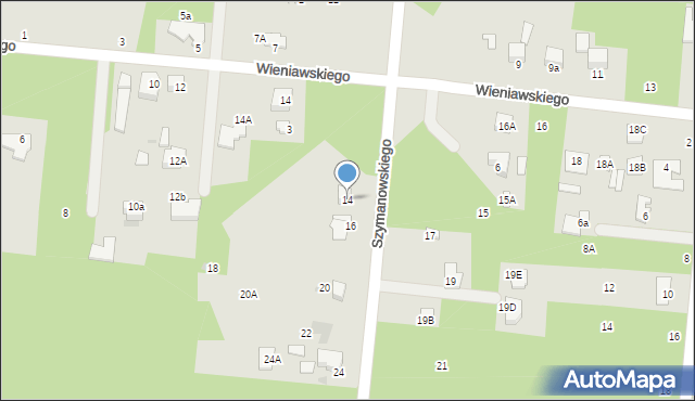 Radom, Szymanowskiego Karola, 14, mapa Radomia