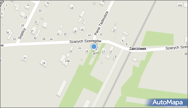 Radomsko, Szarych Szeregów, 15, mapa Radomsko