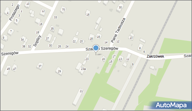 Radomsko, Szarych Szeregów, 21, mapa Radomsko