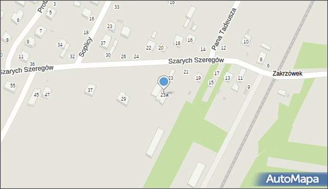 Radomsko, Szarych Szeregów, 23a, mapa Radomsko