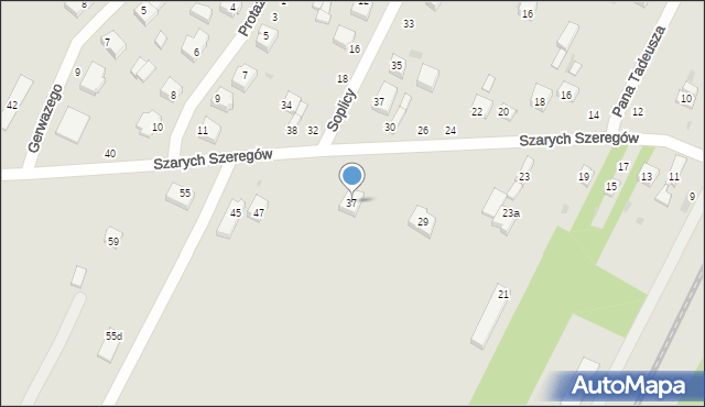 Radomsko, Szarych Szeregów, 37, mapa Radomsko