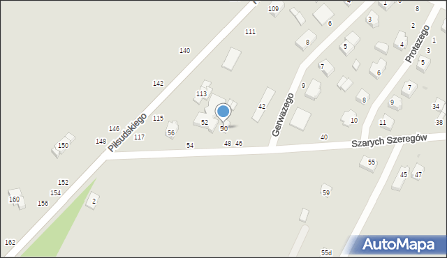 Radomsko, Szarych Szeregów, 50, mapa Radomsko