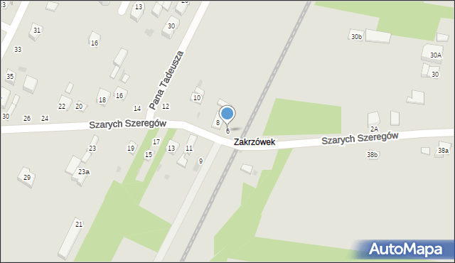 Radomsko, Szarych Szeregów, 6, mapa Radomsko