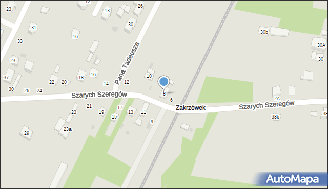 Radomsko, Szarych Szeregów, 8, mapa Radomsko