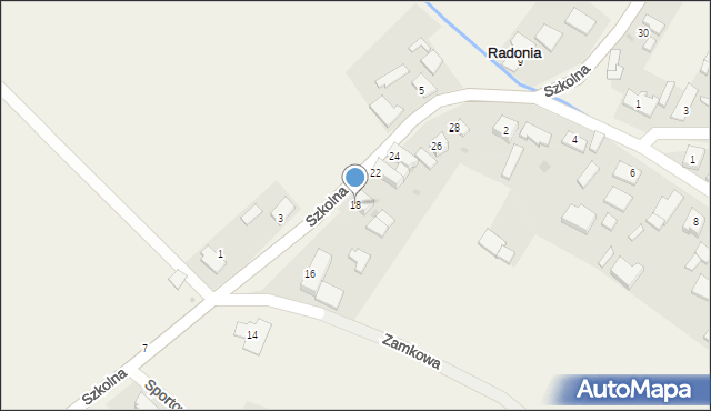 Radonia, Szkolna, 18, mapa Radonia