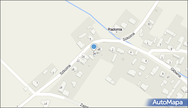 Radonia, Szkolna, 26, mapa Radonia