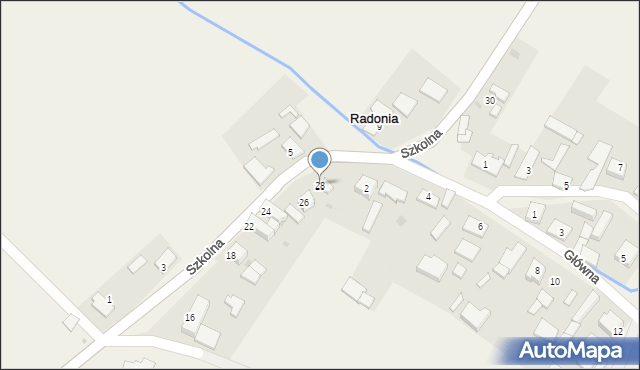 Radonia, Szkolna, 28, mapa Radonia