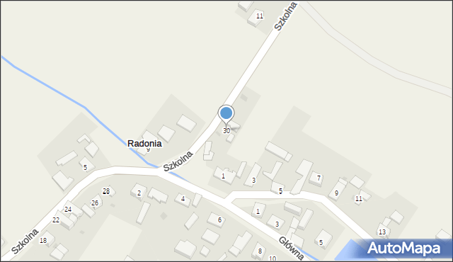Radonia, Szkolna, 30, mapa Radonia