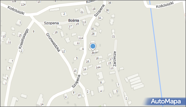 Radymno, Szopena Fryderyka, 20, mapa Radymno