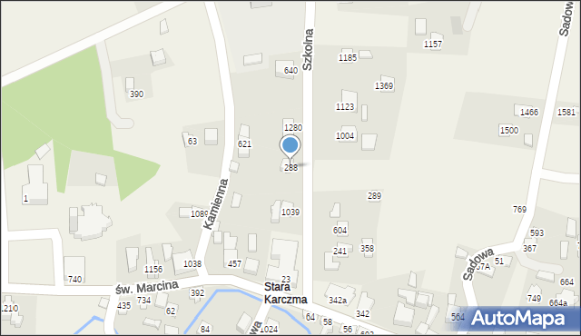 Radziechowy, Szkolna, 288, mapa Radziechowy