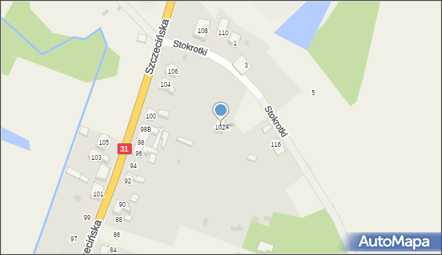 Radziszewo, Szczecińska, 102A, mapa Radziszewo