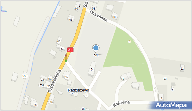 Radziszewo, Szczecińska, 50b, mapa Radziszewo