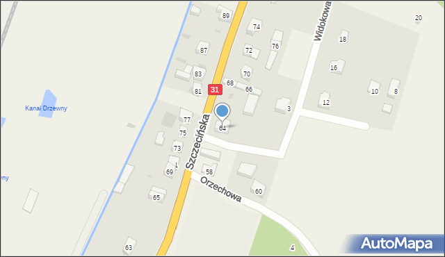 Radziszewo, Szczecińska, 64, mapa Radziszewo