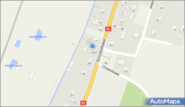 Radziszewo, Szczecińska, 73, mapa Radziszewo