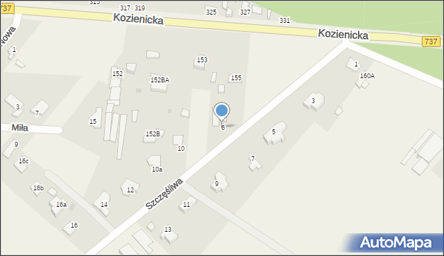 Rajec Poduchowny, Szczęśliwa, 6, mapa Rajec Poduchowny