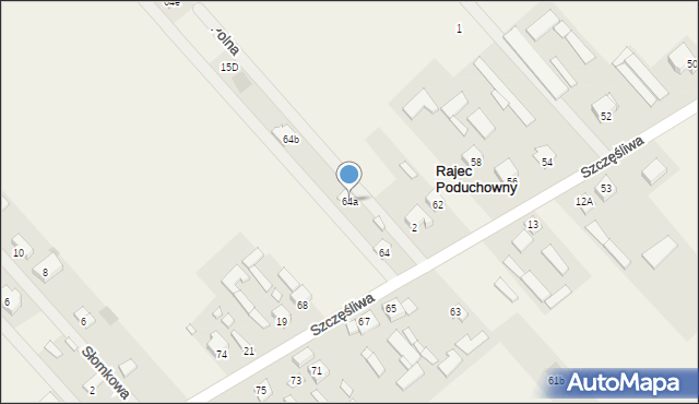 Rajec Poduchowny, Szczęśliwa, 64a, mapa Rajec Poduchowny