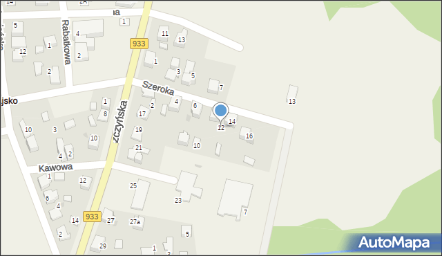 Rajsko, Szeroka, 12, mapa Rajsko