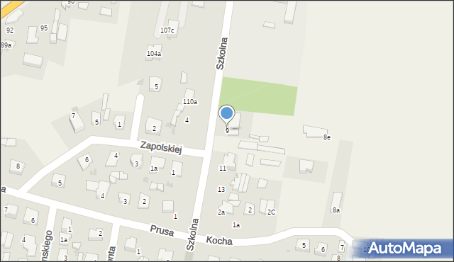 Rędziny, Szkolna, 9, mapa Rędziny