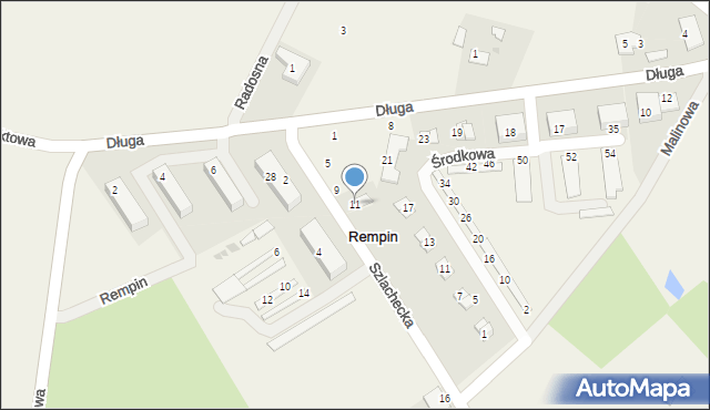 Rempin, Szlachecka, 11, mapa Rempin