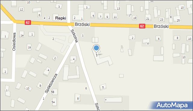 Repki, Szkolna, 3, mapa Repki