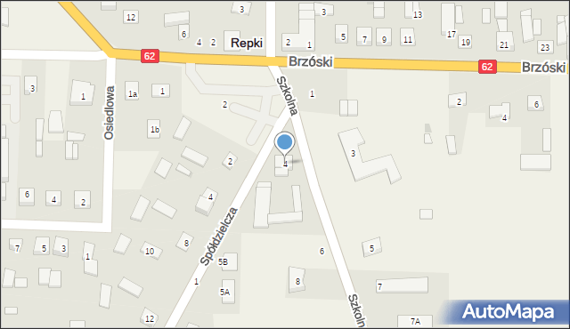 Repki, Szkolna, 4, mapa Repki