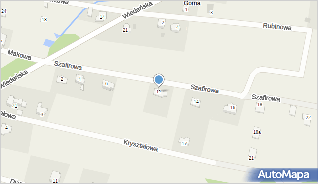 Roczyny, Szafirowa, 12, mapa Roczyny