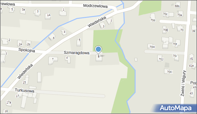 Roczyny, Szmaragdowa, 8, mapa Roczyny